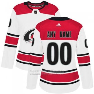 Camiseta Hockey Mujer Carolina Hurricanes Segunda Personalizada Blanco